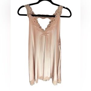 Elegant POL Lace Trim Satin Chemise